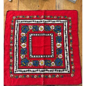Cotton Napkins Red Floral Hand Block Printed Monogrammed THE RYANS Set of 10